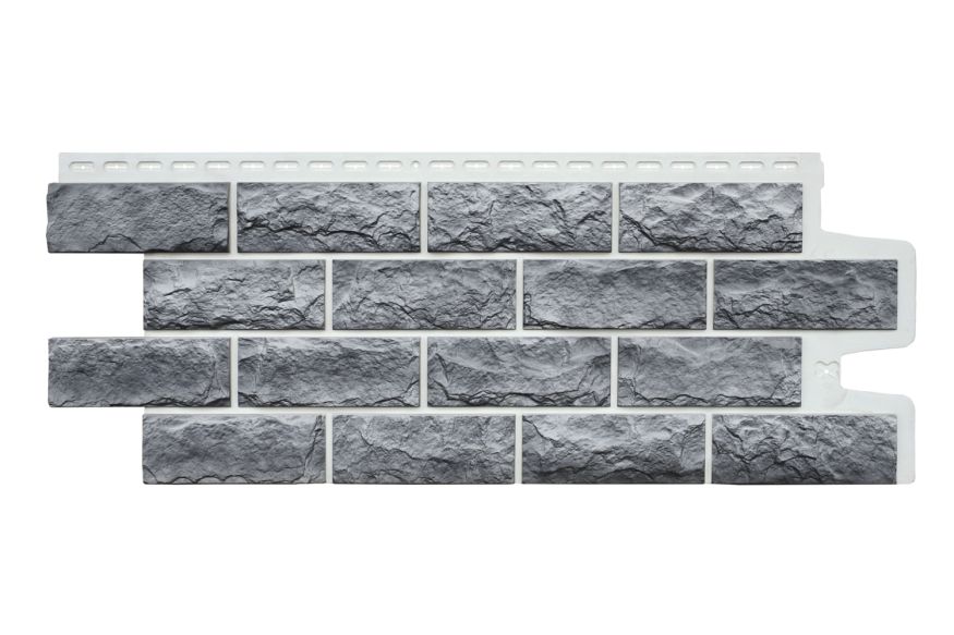 Фасадные панели Grand Line, Колотый Камень Design Plus, Гранит (белый шов) купить в Сургуте