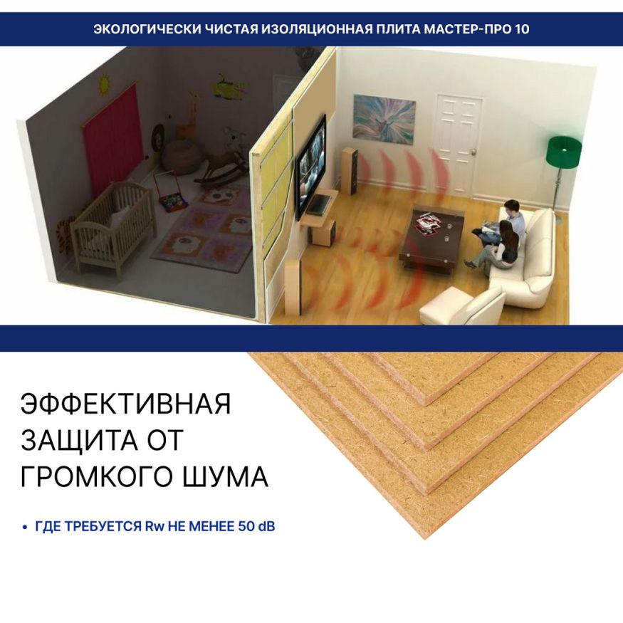 Хвойная звукоизоляция для гипсокартона #ЖИВИГРОМЧЕ! 800x600x12 мм (3,84 м²). купить в Сургуте