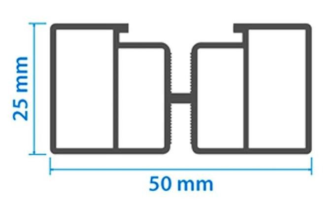 Алюминиевая несущая лага KRONEX 50x25x3000 мм купить в Сургуте