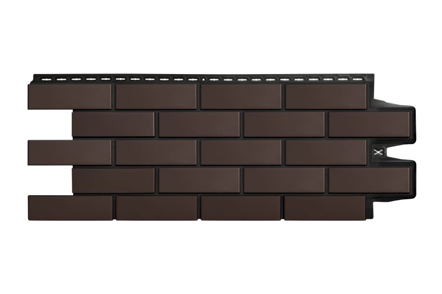 Фасадные панели Grand Line, Клинкерный кирпич Design, Шоколадный, шов RAL 9005  купить в Сургуте