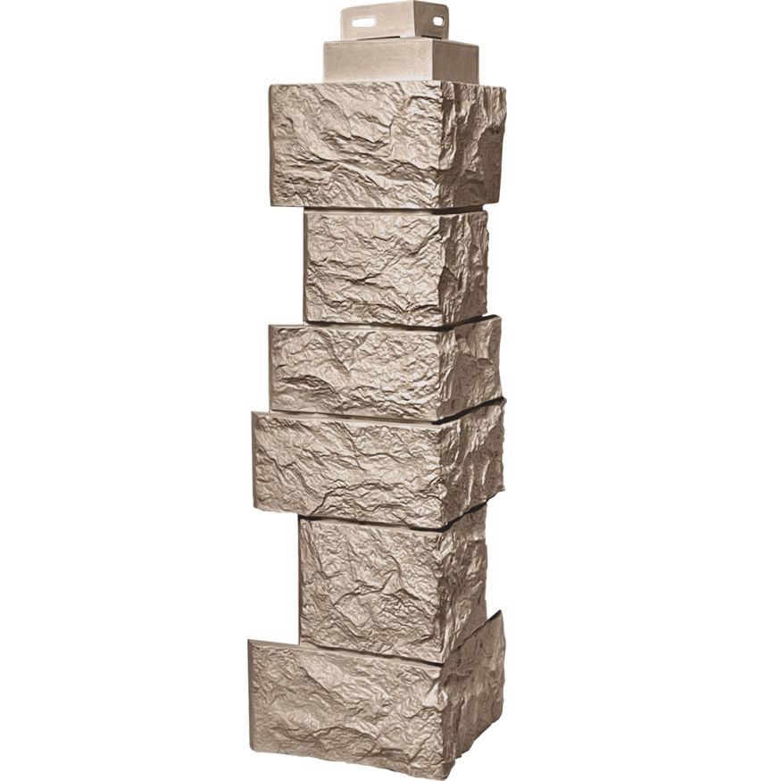 Наружный угол FineBer Дикий камень, Песочный купить в Сургуте