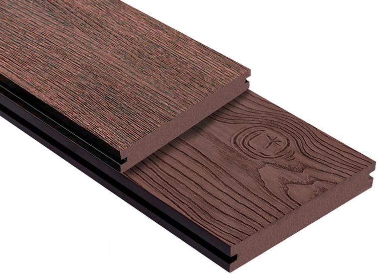 Террасная доска ДПК Outdoor 3D сплошная STORM/OCEAN BROWN коричневая смешанная купить в Сургуте